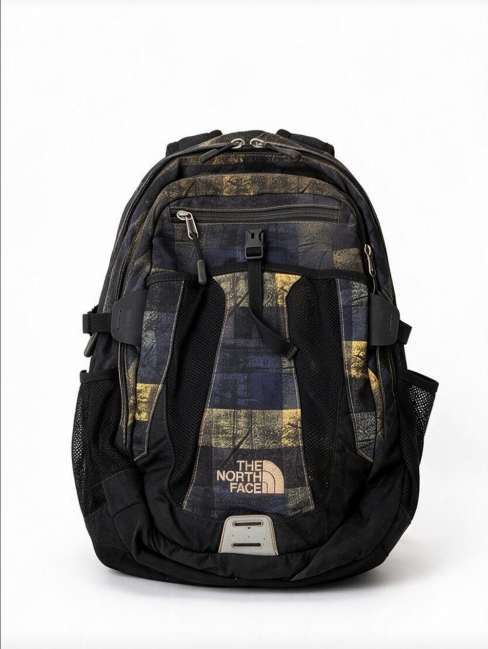 The North Face Borealis Recon Backpack Plaid Camo Yellow Navy Black Daypack